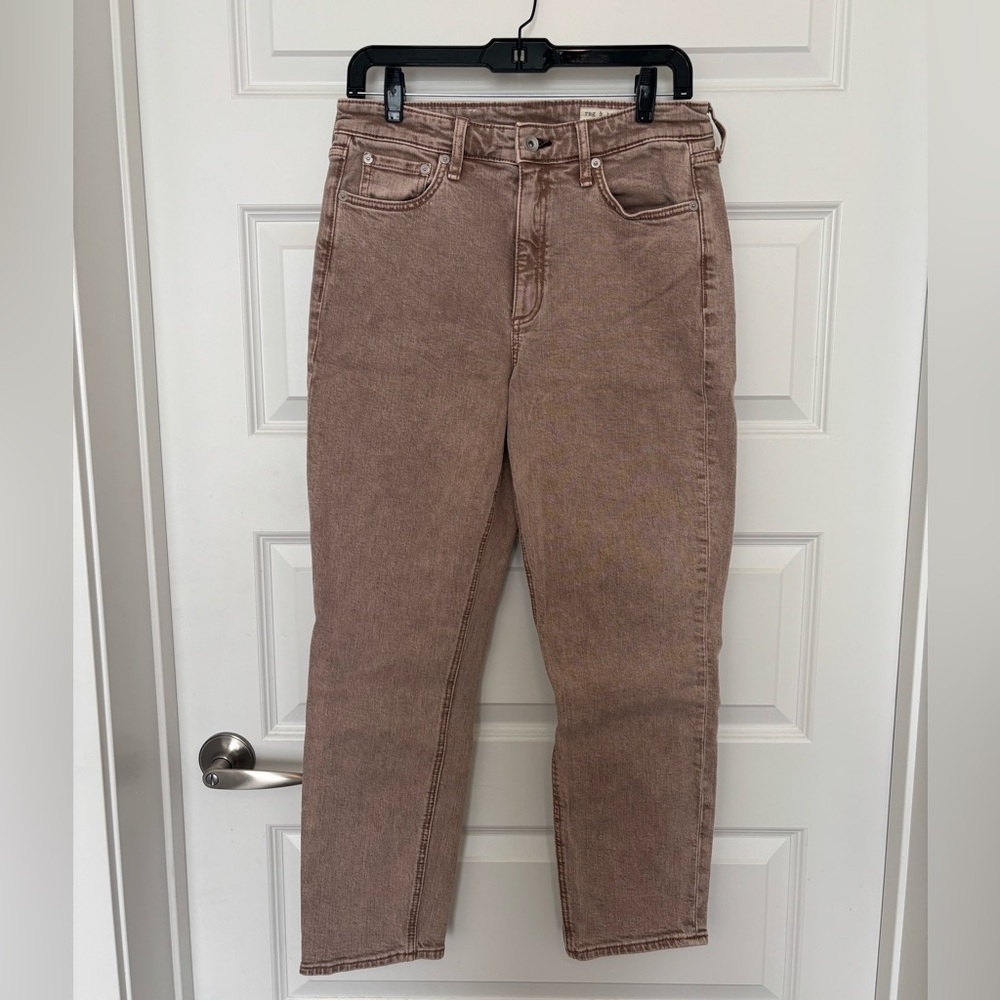 Pink rag & bone Nina high rise ankle cigarette jeans